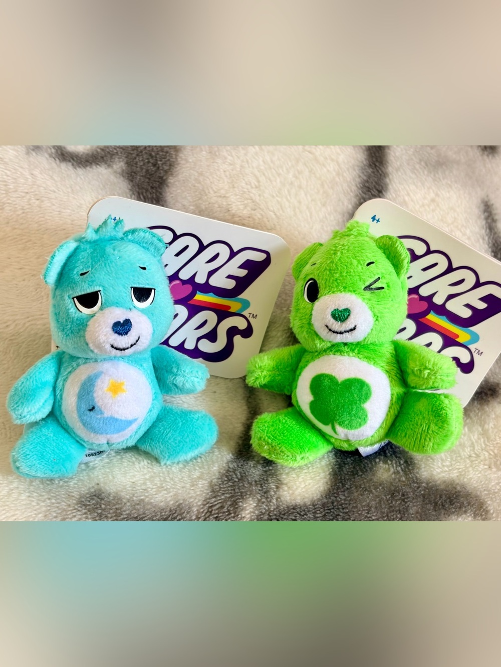 2023 Care Bears Micro Minis “Bedtime Bear and “Goodluck Bear” 3” Plush Toys/NWT